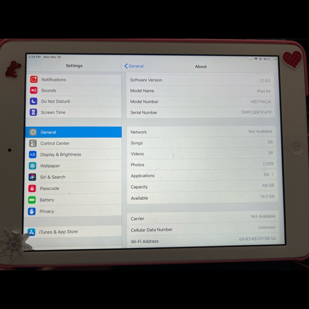Older version iPad Air